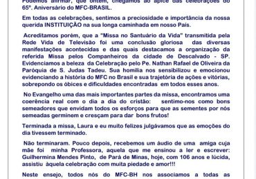 MFC Belo Horizonte: Carta ao MFC Nacional