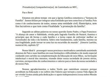 MFC Belo Horizonte: Palavra da Coordenação Municipal