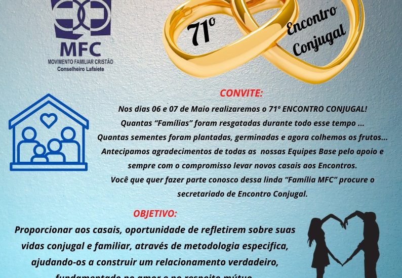 MFC Conselheiro Lafaiete: 71º Encontro Conjugal