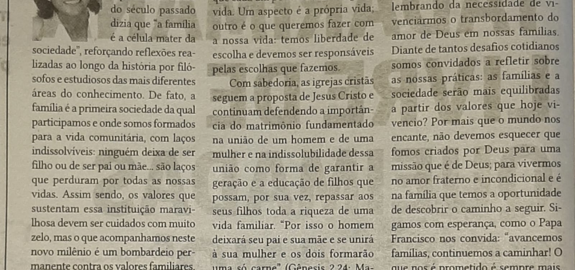 MFC Rondonópolis: Texto publicado na Semana da Família