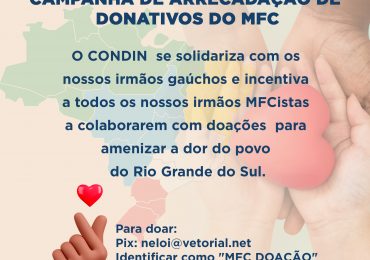 MFC Nacional: Campanha de Arrecadação de Donativos do MFC